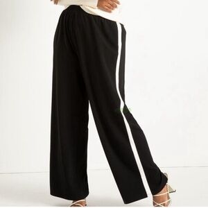 Black color block with white stripe pants